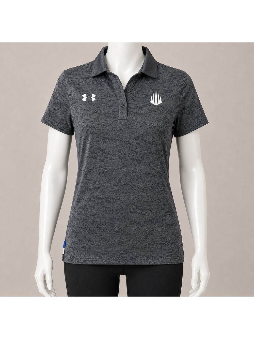 Under Armour IMG Academy Polo Shirt Women's XS Gray Patterned Golf Top